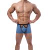 Men’s Mesh Underwear, Sheer Sexy Thong Briefs, Light Blue, XXL view 2