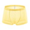 Men's Yellow Transparent Mesh Underwear, Breathable, XL view 1