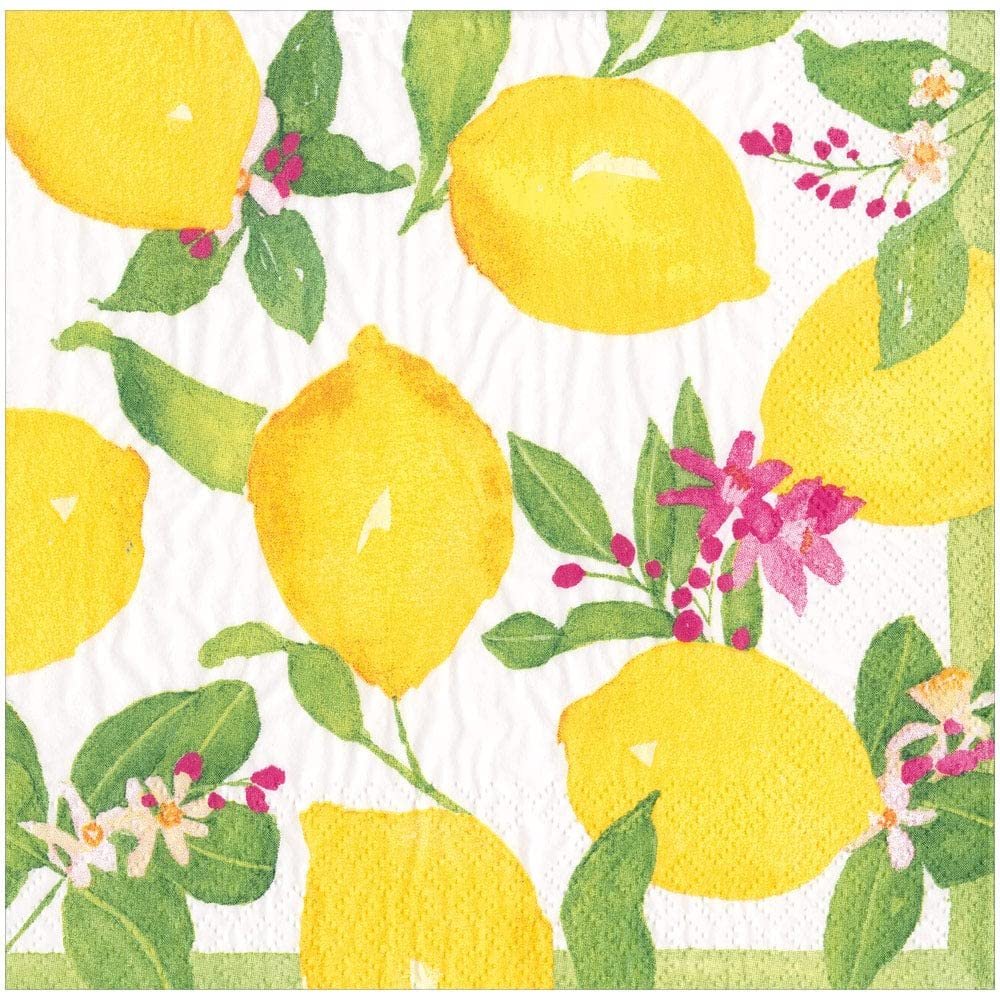 Caspari Limoncello Napkins, 20 Count per Pack