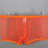 Men's Mesh Boxer Briefs, Sheer Sexy Thong, Orange, Size M view 3