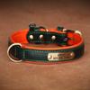 PUYYDS Personalized Leather Dog Collar with ID Name Tag, Soft Adjustable Collar with Free Engraving for Small and Medium Dogs view 2