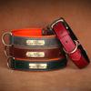 PUYYDS Personalized Leather Dog Collar with ID Name Tag, Soft Adjustable Collar with Free Engraving for Small and Medium Dogs view 3