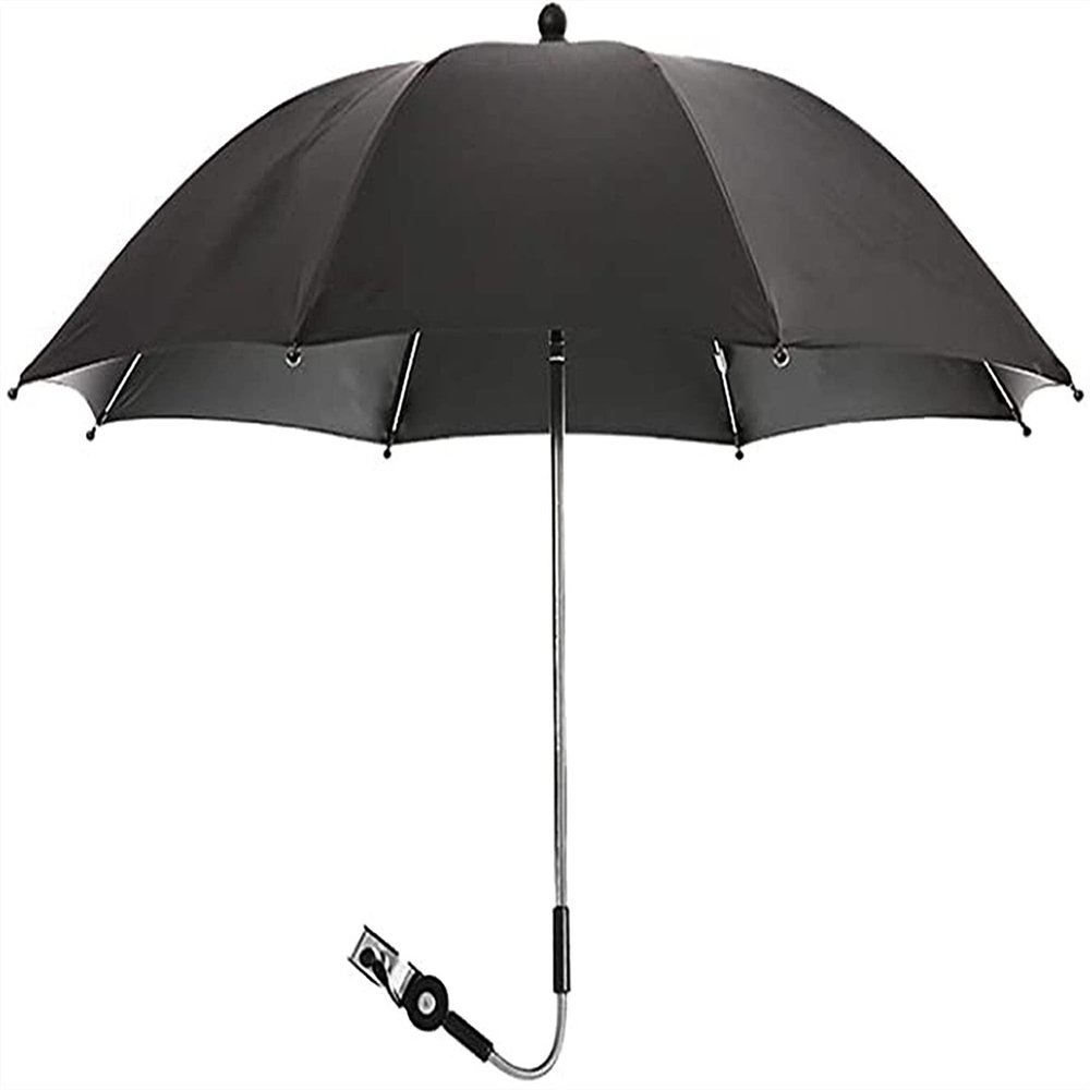 Universal UV Stroller Parasol with Adjustable Clamp - Black