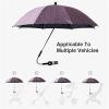 Stroller Sun Umbrella with 360° UV Protection, Adjustable Clamp and Flexible Arm - Red view 4