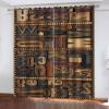 GADULU Blackout Curtains for Boys' and Girls' Rooms, 3D Vintage Letter Art Pattern, Thermal Curtains, 2-Piece Set, 264 × 220 cm (W × H) view 1