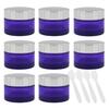LusDoly 8-Pack 30 ml Purple Glass Cosmetic Jars with Silver Lids view 1