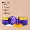 LusDoly 8-Pack 30 ml Purple Glass Cosmetic Jars with Silver Lids view 4