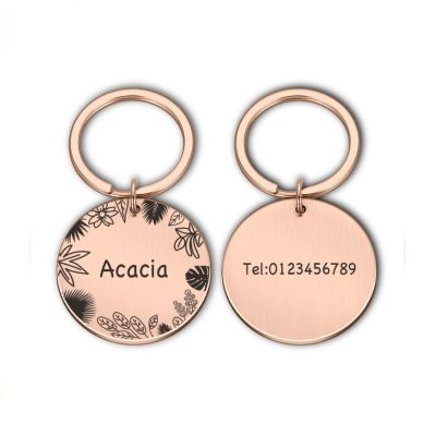 Personalized Dog ID Tag, Rose Gold, 25 mm