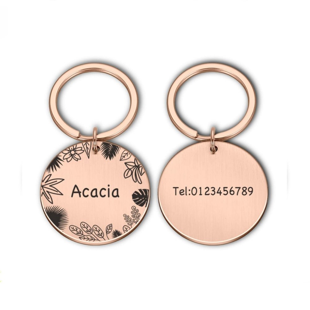 Personalized Dog ID Tag, Rose Gold, 25 mm