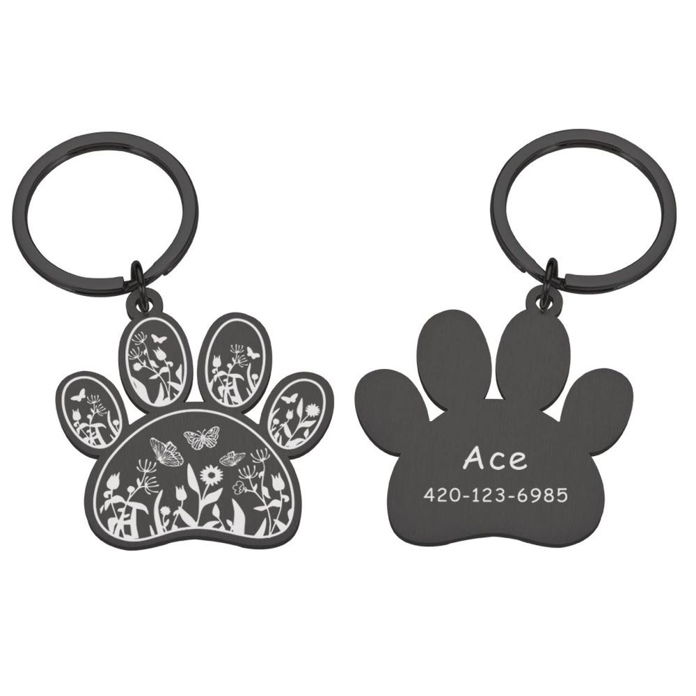 Personalized Pet ID Tag, Black, 37 x 36.3 mm