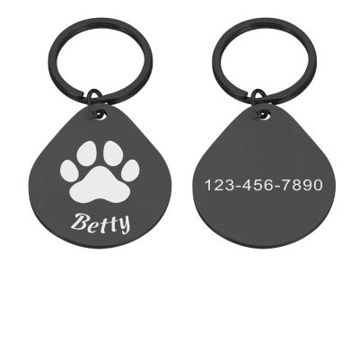 Ant lost Customized Pet ID Tag for Dogs and Cats, Stainless Steel, Black, 2.03 x 2.03