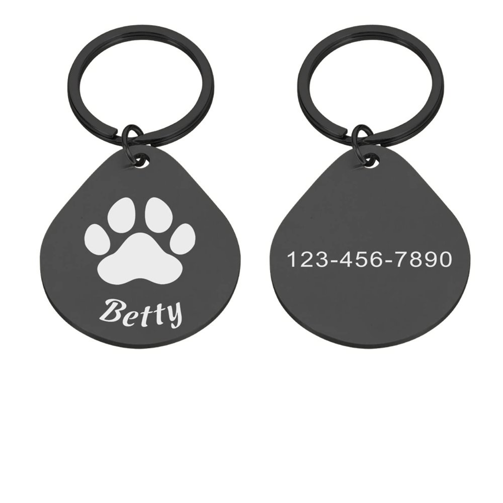Ant lost Customized Pet ID Tag for Dogs and Cats, Stainless Steel, Black, 2.03 x 2.03