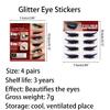 4 Pairs of Glitter Eyeliner and Eyelash Stickers, Purple view 3