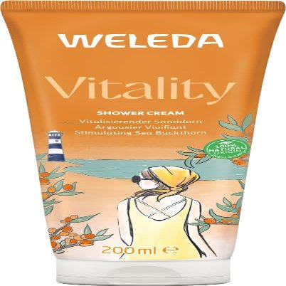 WELEDA Vitality Shower Cream Sea Buckthorn, 6 x 200 ml