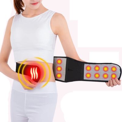 ZFF Self-Heating Elastic Back Brace, Adjustable Lumbar Support Belt, Black, XL