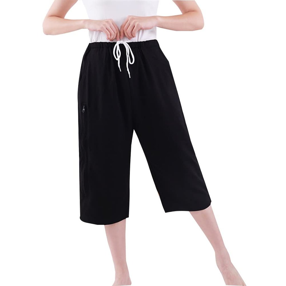 Incontinence Care Pants for Stoma Drainage Bags, Black, Size L