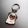 BT Bear Pug Dog ID Tag Keychain view 2