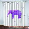 GADULU Blackout Curtains with Grommets, 3D Purple Elephant Print, 2-Piece Set, 270 x 244 cm view 1