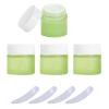 LusDoly 4-Pack 10 g Frosted Green Glass Cosmetic Jars with White Lids view 1