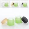 LusDoly 4-Pack 10 g Frosted Green Glass Cosmetic Jars with White Lids view 3