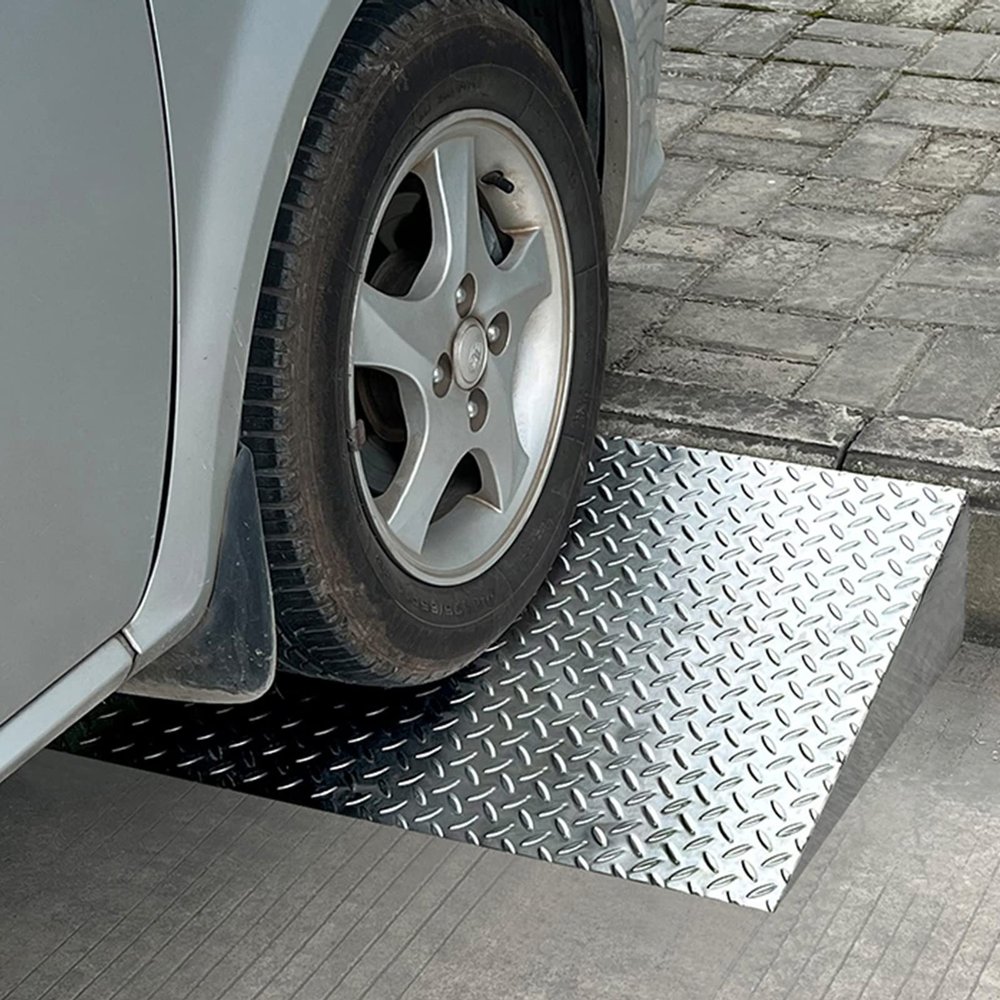 Stainless Steel Curb Ramp for Wheelchairs, Vehicles, and Thresholds