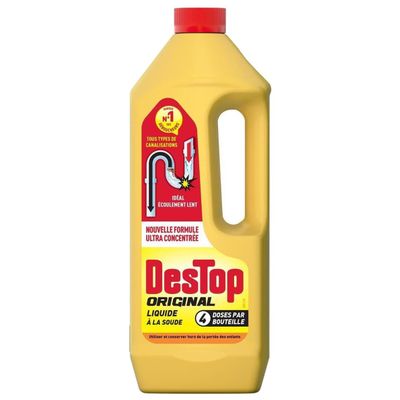 DESTOP Liquid Drain Cleaner, Original, 4 Bottles, 950 mL, Unscented, Suitable for All Types of Drains