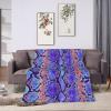 Lsjuee Snake-Skin Pattern Fleece Blanket, Ultra-Soft Cozy Microfleece, 203.4 x 152.4 cm view 1