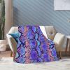 Lsjuee Snake-Skin Pattern Fleece Blanket, Ultra-Soft Cozy Microfleece, 203.4 x 152.4 cm view 3
