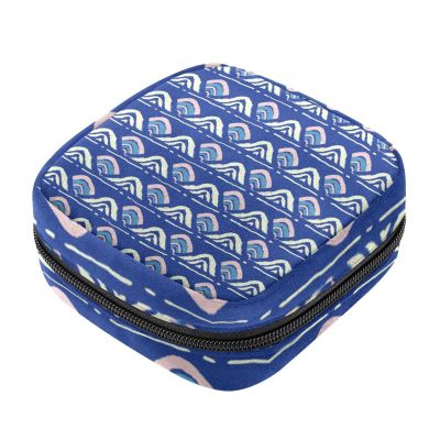 Portable Menstrual Product Storage Bag with Zipper, Abstract Pattern
