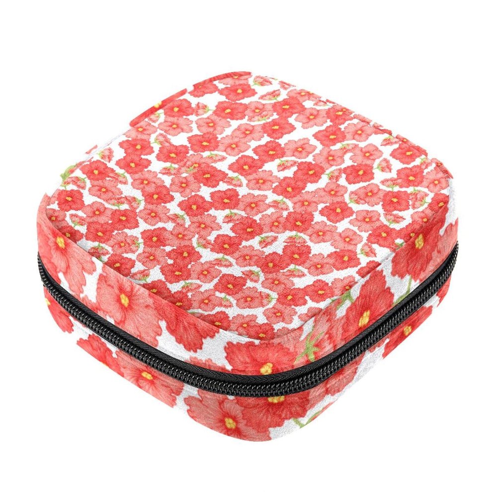 Floral Zippered Menstrual Product Storage Bag