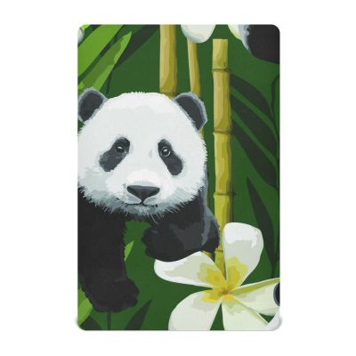 YOUJUNER Fitted Sheet for Baby and Toddler Beds, Floral Panda Pattern, Soft, Breathable, Easy-Care