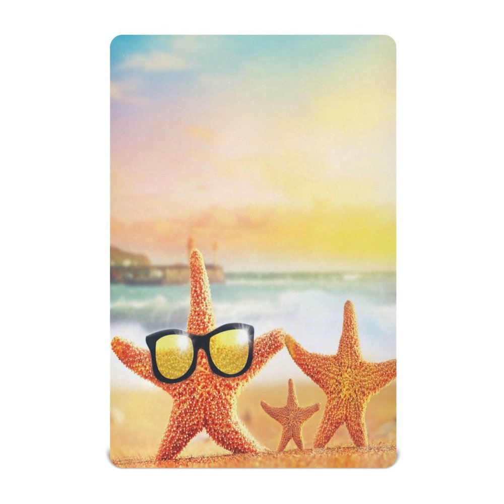 YOUJUNER Starfish Fitted Sheet for Baby and Toddler Beds, Soft and Breathable