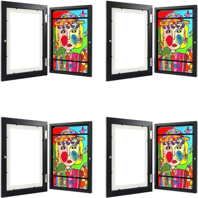 Kcolic Kids Art Frame with Front Opening, A4 Acrylic Frame for Children's Drawings, Holds 50–150 Pictures, Interchangeable, B,4