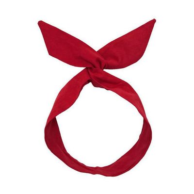 SHTGOI Flexible Vintage Wired Rabbit-Ear Headband – Red