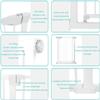 Dog Safety Gate, 90° Self-Closing, 180° Two-Way Opening, No Drilling, White view 4