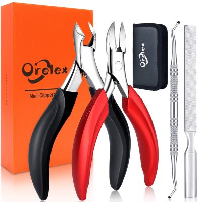 Orelex Nail Scissors Set, Nail Clippers for Thick and Ingrown Toenails