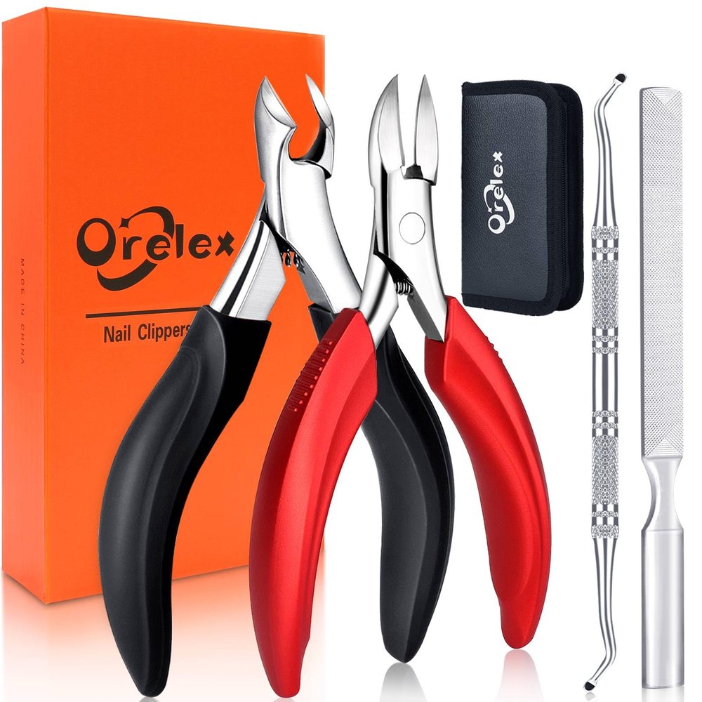 Orelex Nail Scissors Set, Nail Clippers for Thick and Ingrown Toenails