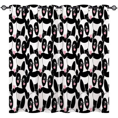 ANHOPE Cartoon Panda Blackout Curtains with Grommets, Thermal Curtains for Boys' and Girls' Bedrooms and Living Rooms, 2-Pack, H 138 x W 117 cm