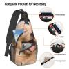 Island Of Cuba Unisex Casual Sling Chest Bag, Multi-Purpose Shoulder Bag, Travel Hiking Daypack, Golden Retriever Design, One Size view 4