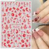 White and Black Leaf Nail Stickers, Summer Small Flower 3D Nail Art Decorations, Self-Adhesive Slider Manicure Tattoo Tool - CS121-STZ-CS137 view 3