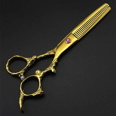 Professional 6-Inch Japanese 440C Hair Cutting and Thinning Scissors