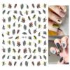 Morandi Nail Art Decals with Women's Face, Palm Leaf and Flower Designs view 1