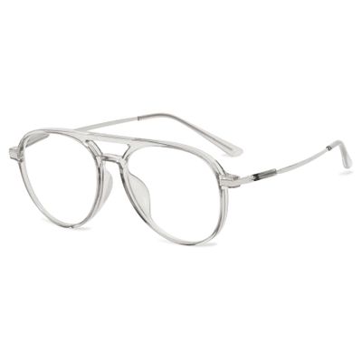 Lanomi Aviator Reading Glasses with Blue-Light Filter, Clear Gray, +2.5