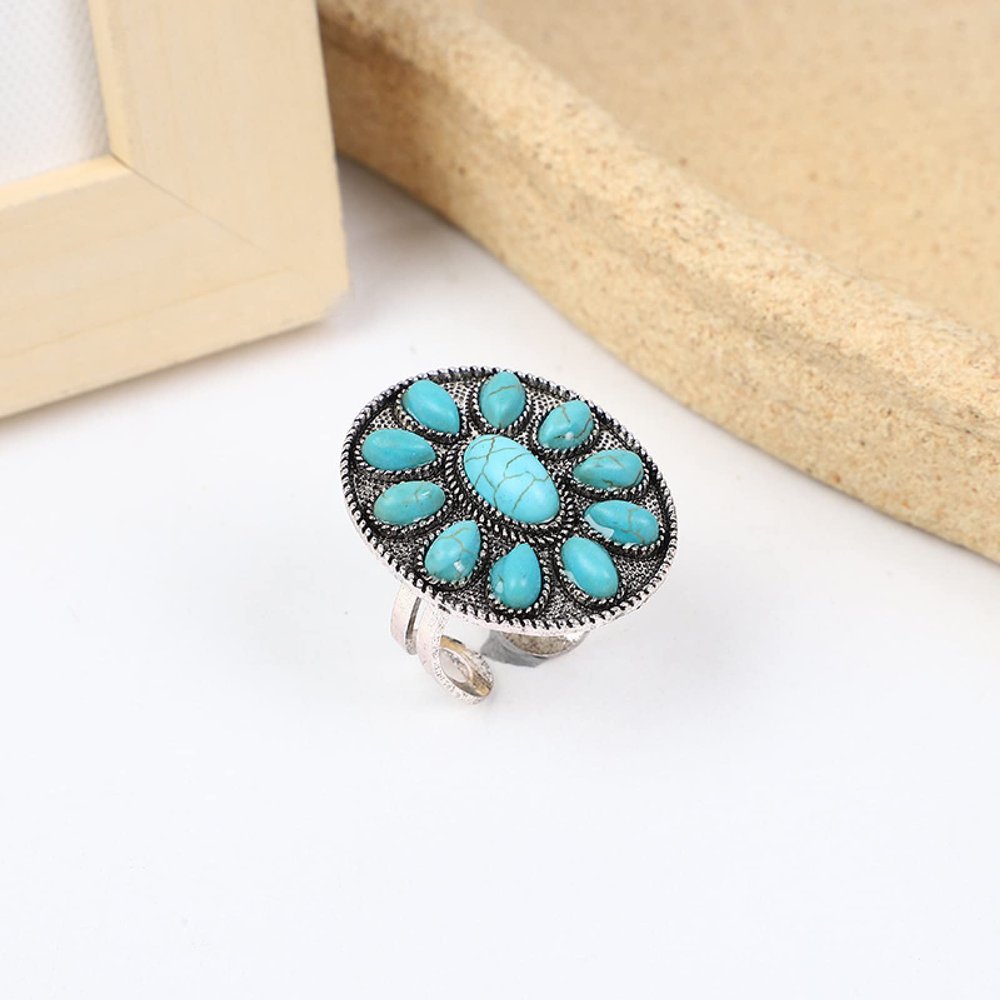 Turquoise Ring for Women, Sky Blue, One Size Fits All