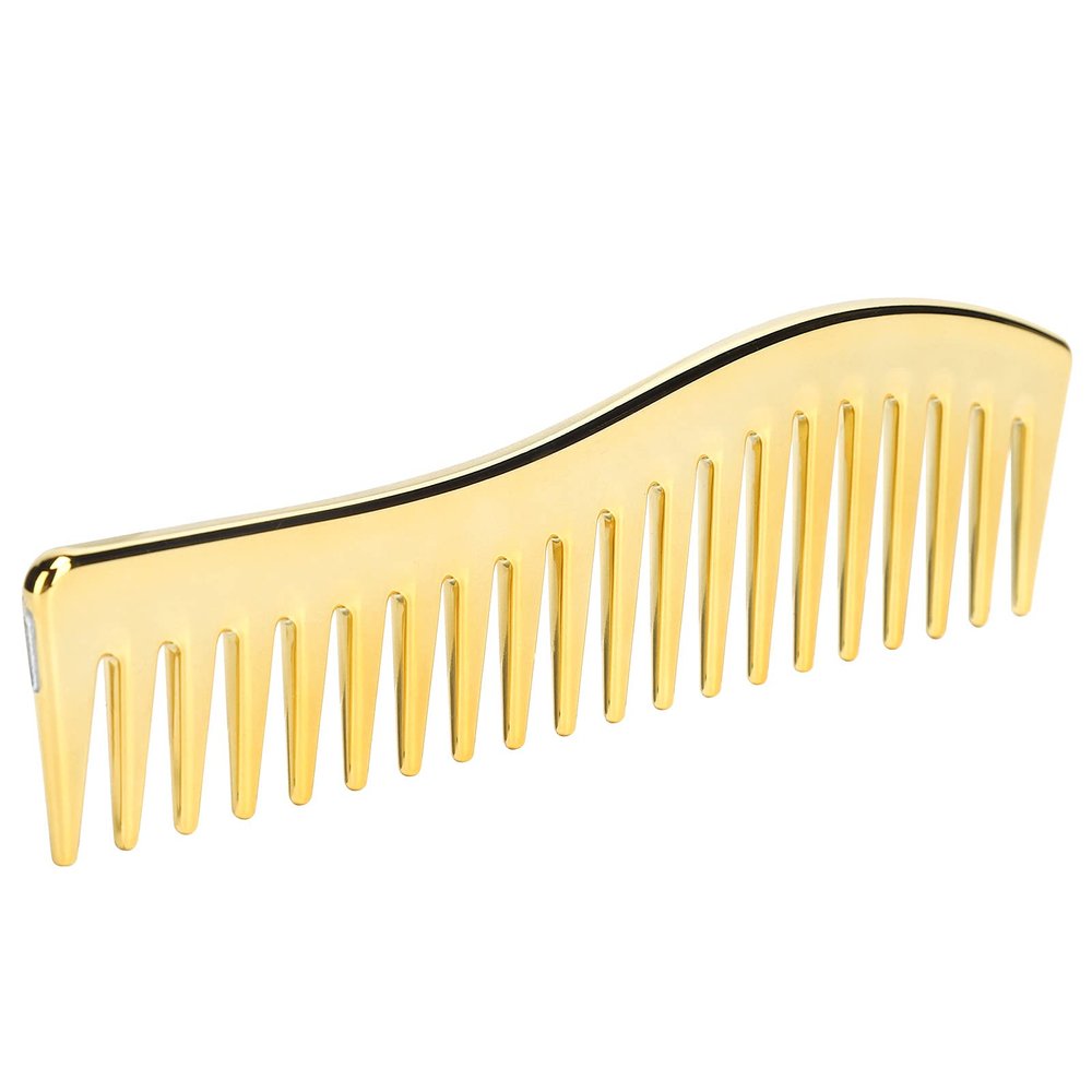 ANKROYU Handleless Detangling Comb, Wide-Tooth Professional Hair Styling Comb for Curly or Straight, Wet or Dry Hair (Gold)
