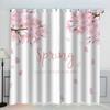 VASENA Cherry Blossom Blackout Curtains, Romantic Pink, 2-Piece Set, 150 x 166 cm view 1
