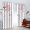 VASENA Cherry Blossom Blackout Curtains, Romantic Pink, 2-Piece Set, 150 x 166 cm view 2