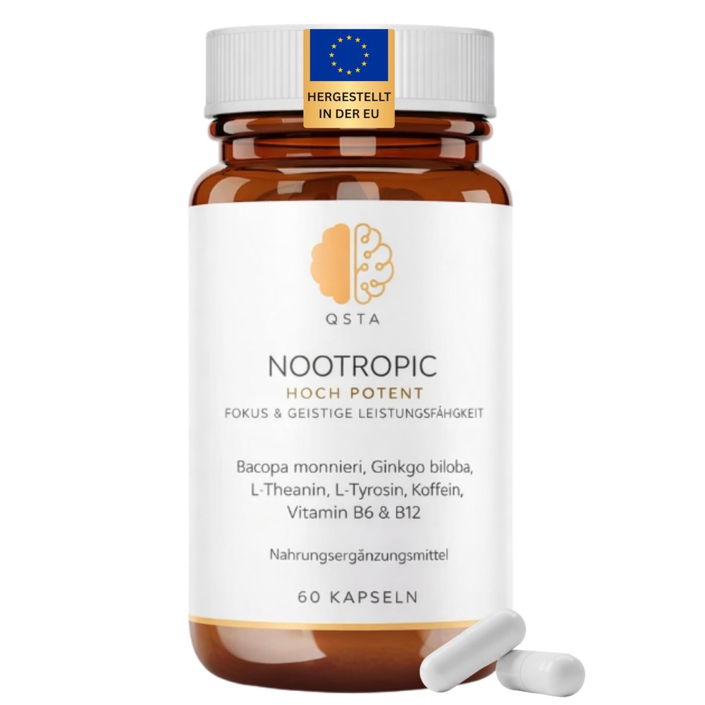 Nootropic Advanced Cognitive Support Formula with Bacopa, Ginkgo, Tyrosine, Theanine, Caffeine, B6 & B12