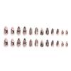 JUSTOTRY 24 Short Oval Press-On Nails, Black French Tips with Snake and Star Designs view 4