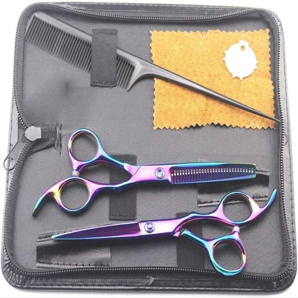 6-Inch Professional Hair Cutting and Thinning Shears Set, Black